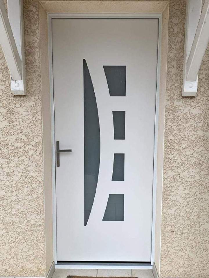 Porte d'entrée en aluminium semi-vitrée Bourgoin-Jallieu